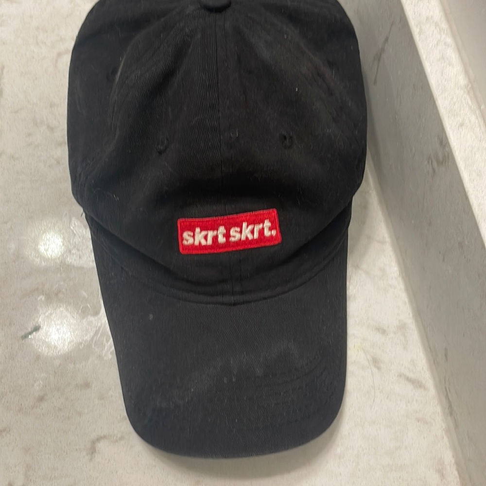Black hat with a small logo